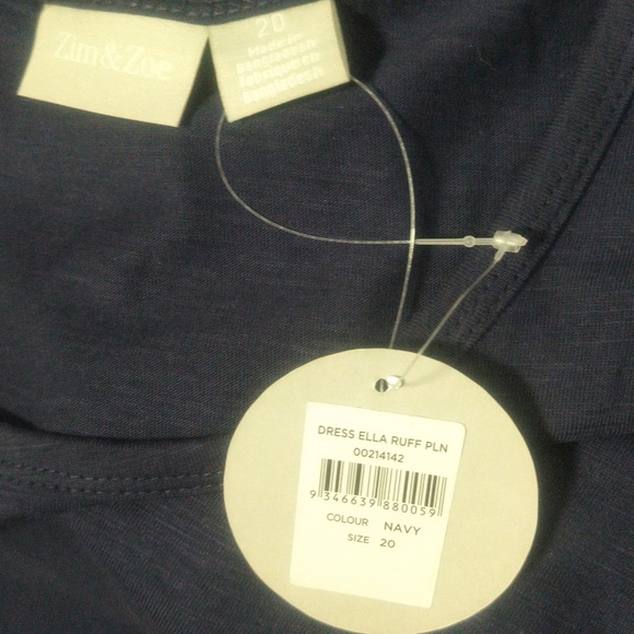 New Navy Blue Ruffle Dress - Size 2X - Picture 4 of 4